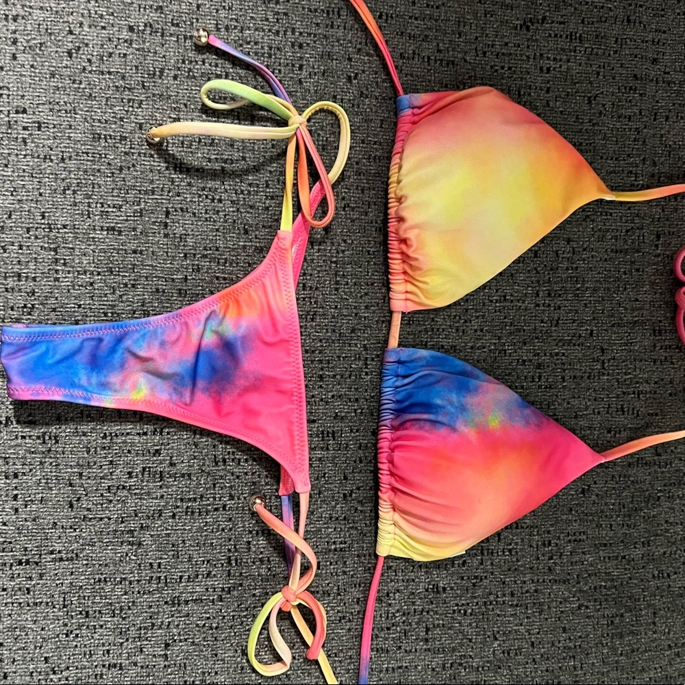 Beautiful multi color thong swimsuit